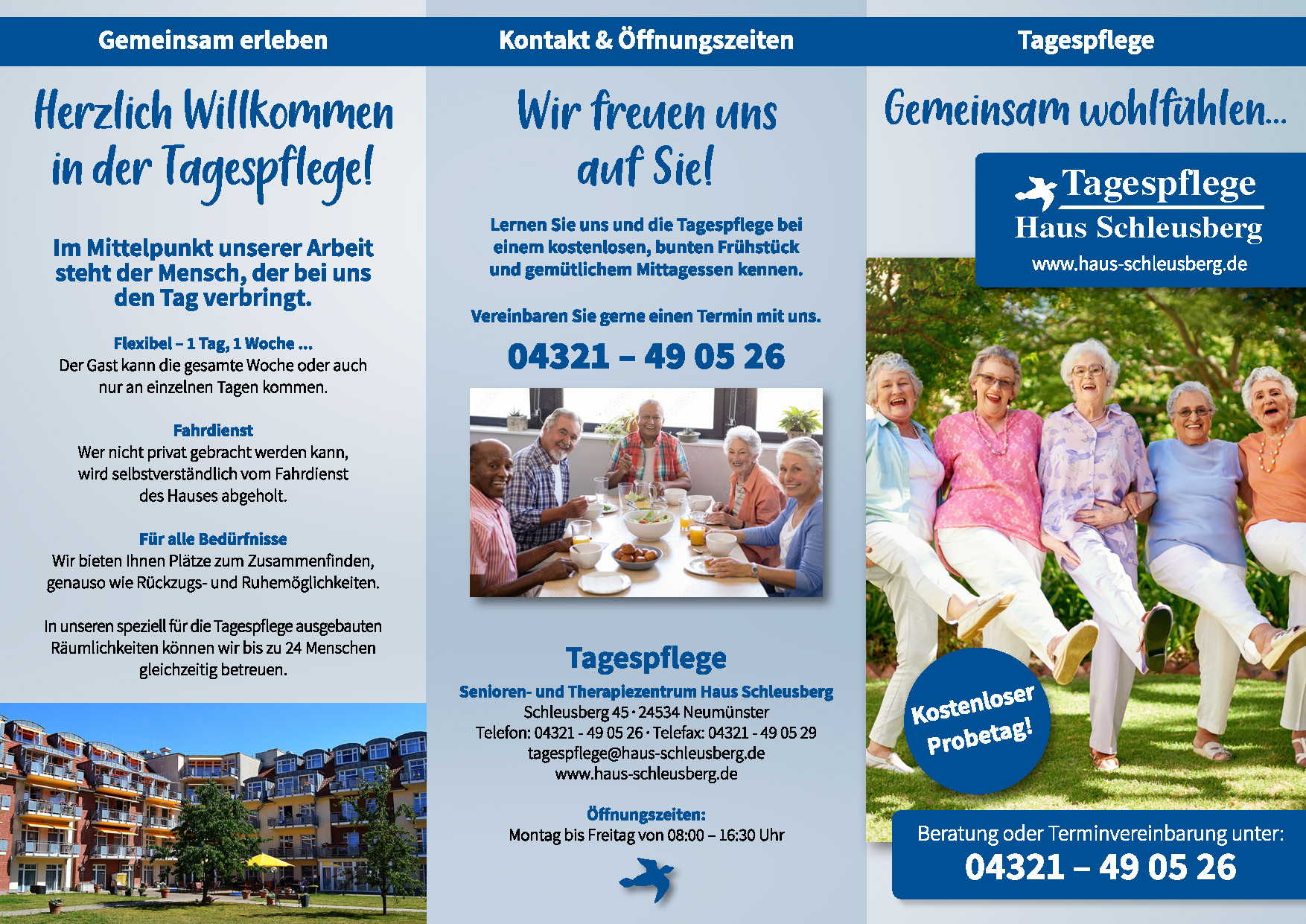 Senioren-und Therapiezentrum Haus Schleusberg GmbH - Flyer der Tagespflege